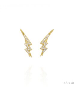 Pendiente trepador rayo dorado