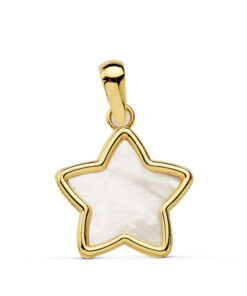 Colgante mujer estrella nácar oro 18 k