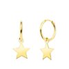 Pendientes aro con estrella oro 18k