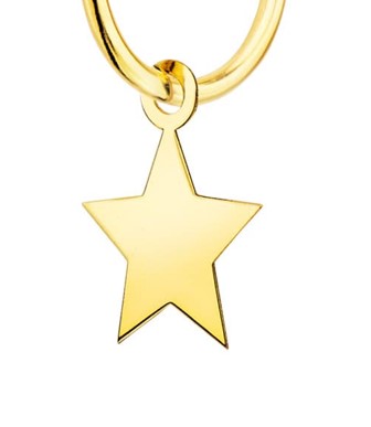 Pendientes aro con estrella oro 18k - Imagen 2