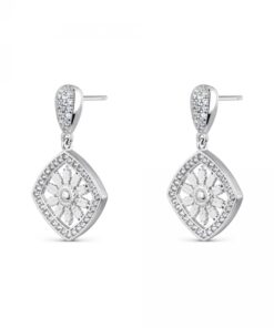 Pendientes plata largos circonitas