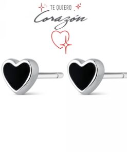 Pendientes plata corazón esmaltado