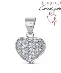 Colgante plata rodiada corazón
