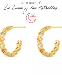 Pendientes plata chapada estrellas