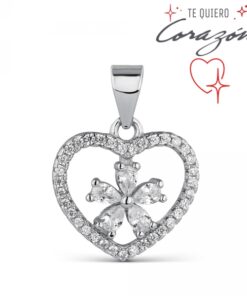 Colgante plata corazón circonitas