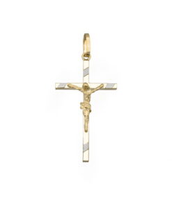 Cruz oro bicolor cristo