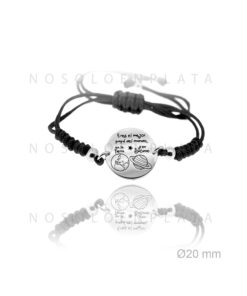 Pulsera acero y cuero Papá