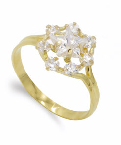 Anillo oro estrella circonitas