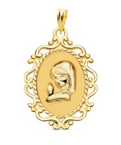 Medalla comunión Virgen niña