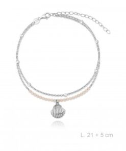 Tobillera plata piedra blanca