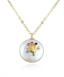 Gargantilla plata chapada perla