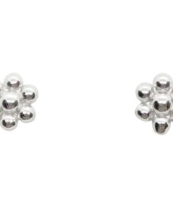 Pendientes plata lisos flor