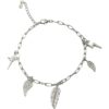 Pulsera plata hojas con circonitas