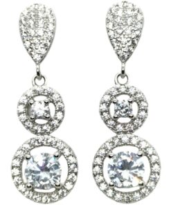 Pendientes plata largos novia