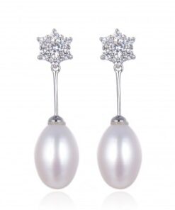 Pendientes largos perla novia