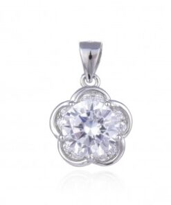 Colgante plata flor circonita
