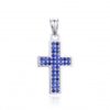 Cruz plata piedras zafiro