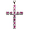 Cruz plata rubís y circonitas