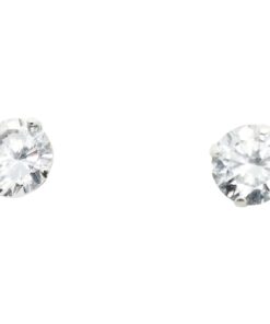 Pendientes plata piedra redonda