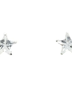 Pendientes plata estrella circonita