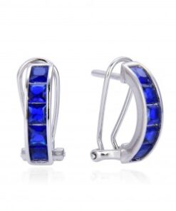 Pendientes plata piedras zafiro