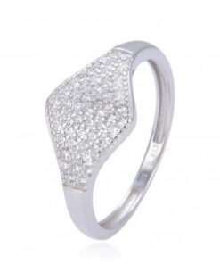 Anillo plata rodiada piedras