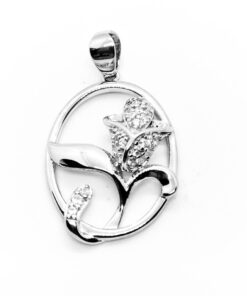 Colgante plata tulipán circonitas