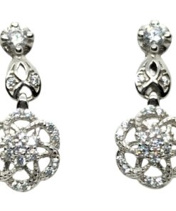 Pendientes plata largos piedras