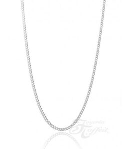 Cadena plata hombre barbada