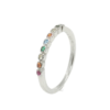Anillo plata piedras colores