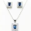 Conjunto plata piedra azul