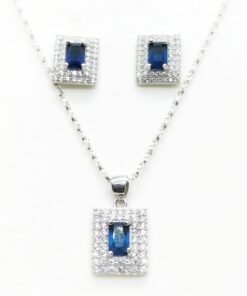 Conjunto plata piedra azul