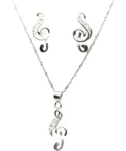 Conjunto plata nota musical
