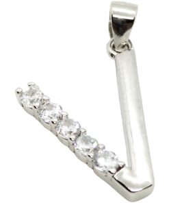 Colgante plata letra V