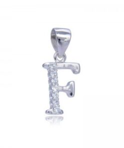 Colgante plata letra F