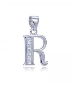 Colgante plata letra R