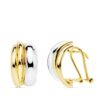 Pendientes de cierre oro blanco y amarillo para mujer, oro 18k