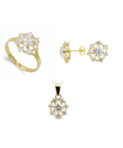 Juego oro mujer circonitas