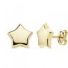 Pendientes estrella lisa para mujer, niña o bebé, oro 18 kilates.