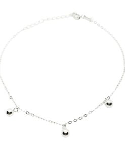 Pulsera plata bolas colgando