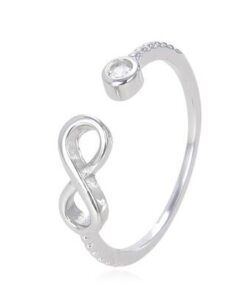 Anillo plata con infinito y circonita