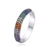 Anillo mujer plata piedras multicolor