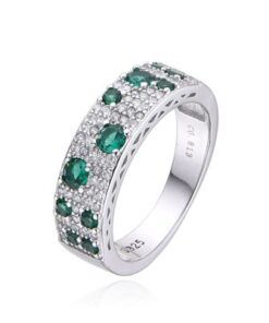 Anillo plata con piedras verdes