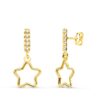 Pendientes oro largos estrella