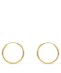 Pendientes aro lisos medida 12 x 0.80 mm, oro 18k.