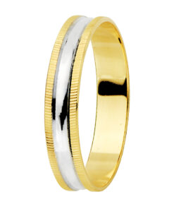 Alianza boda oro 18k. bicolor