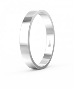 Alianza boda oro 18 k. blanco lisa