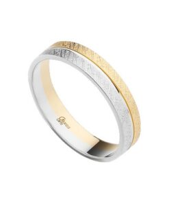Alianzas boda oro 18 kilates bicolor diamantada