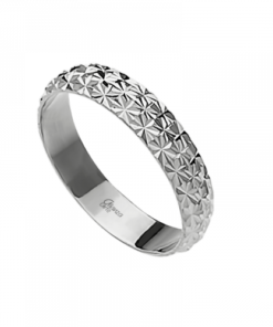 Alianza plata diamantada facetada