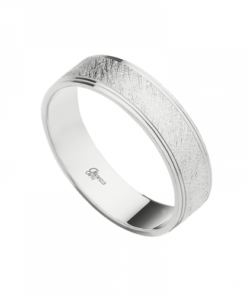 Alianza plata plana diamantada